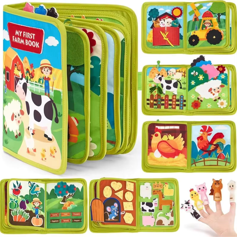 Cub Hub Montessori Farm Animal Busy Felt Book