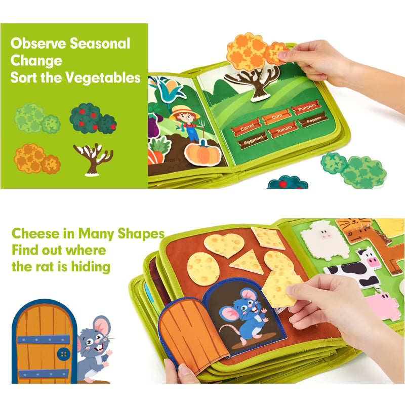 Cub Hub Montessori Farm Animal Busy Felt Book